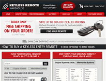 Tablet Screenshot of keylessremotewarehouse.com